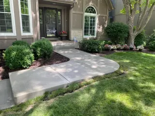 Custom concrete entry walkway
